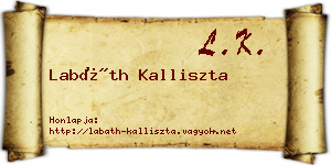 Labáth Kalliszta névjegykártya